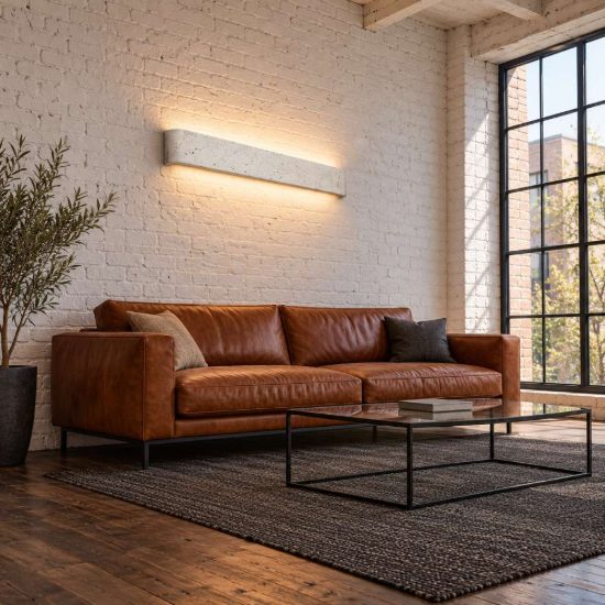 Ideal lux delta applique rettangolare led 19,5w 3000k 61cm per soggiorno moderna cemento