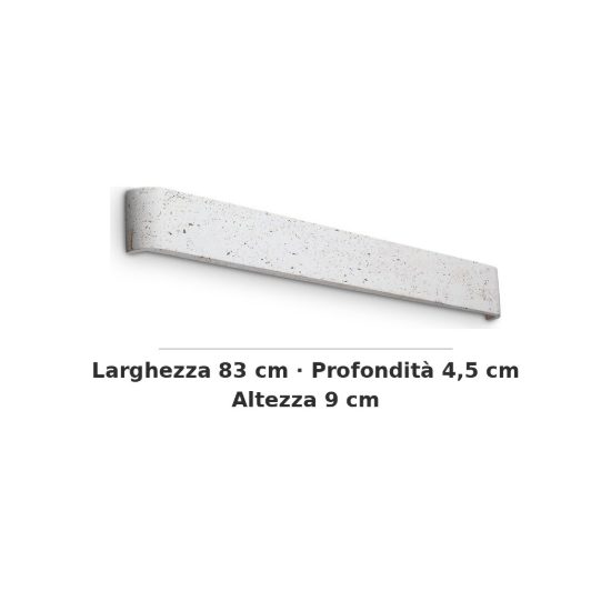 Ideal lux delta applique rettangolare led 30w 3000k 83cm per soggiorno moderna cemento