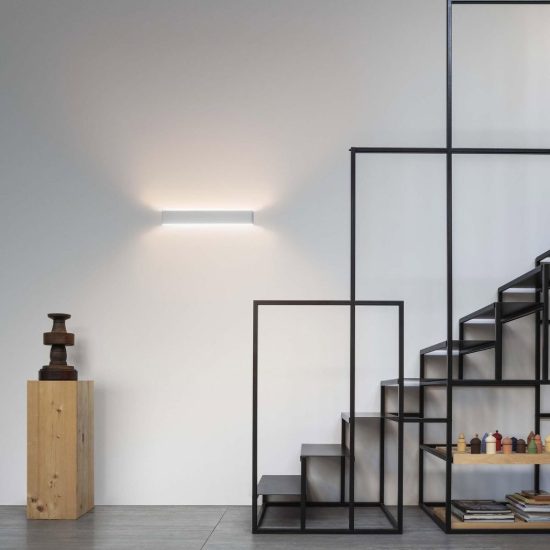 Ideal lux delta applique rettangolare led 37w 3000k 110cm per soggiorno moderna cemento