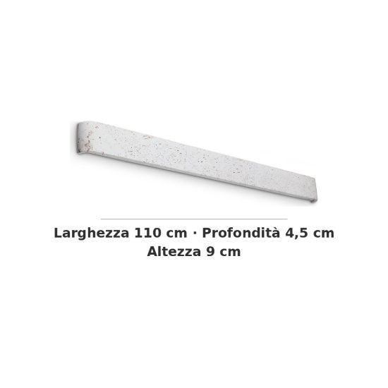 Ideal lux delta applique rettangolare led 37w 3000k 110cm per soggiorno moderna cemento