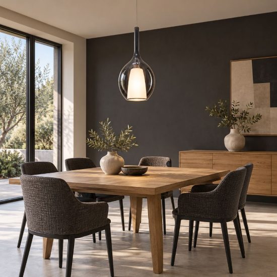 Ideal lux kalique lampadario ad ampolla 28cm per soggiorno contemporaneo fumè