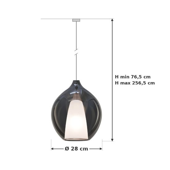 Ideal lux kalique lampadario ad ampolla 28cm per soggiorno contemporaneo fumè