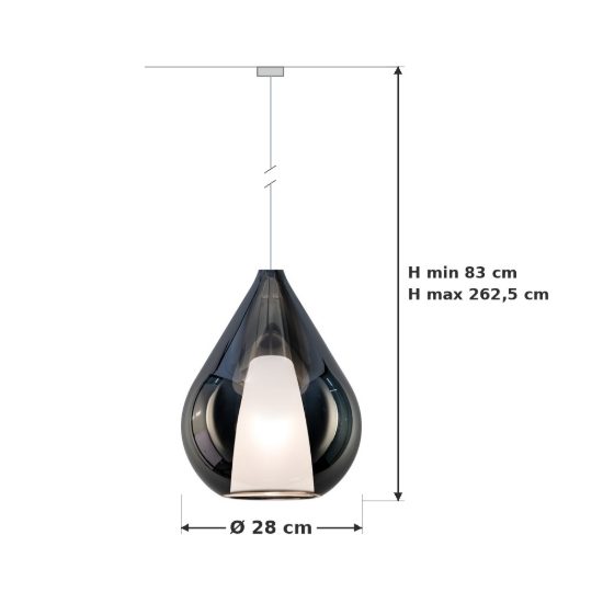 Ideal lux kalique lampadario a goccia 28cm per soggiorno contemporaneo fumè