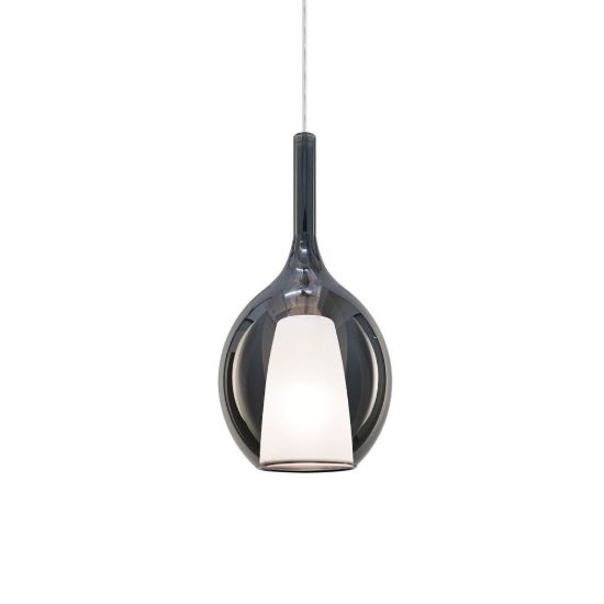 Ideal lux kalique lampada a sospensione ad ampolla 18cm per cucina contemporanea fumè