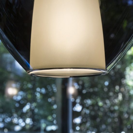 Ideal lux kalique lampada a sospensione ad ampolla 18cm per cucina contemporanea fumè