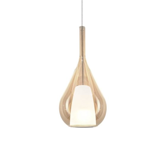 Ideal lux kalique lampada a sospensione a goccia 18cm per cucina contemporanea ambra