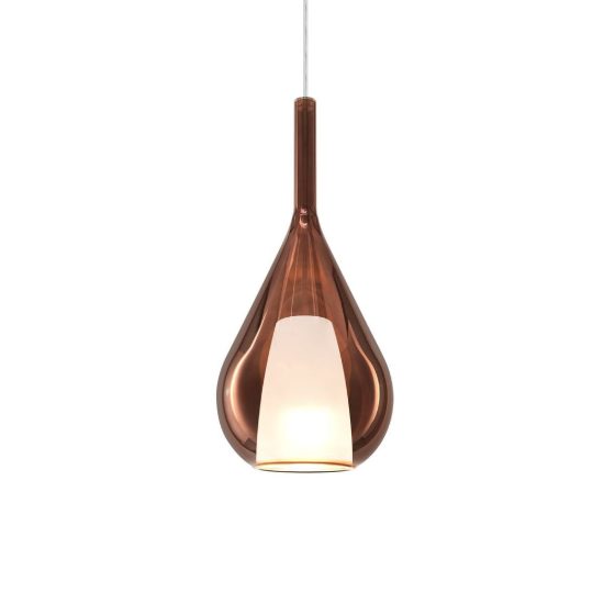 Ideal lux kalique lampada a sospensione a goccia 18cm per cucina contemporanea rame