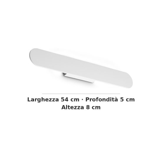 Ideal lux zig zag applique a bordi arrotondati led 23w 3000k 54cm per soggiorno moderna bianca