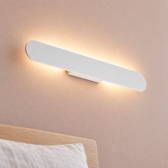 Ideal lux zig zag applique a bordi arrotondati led 30w 3000k 76cm per soggiorno moderna bianca