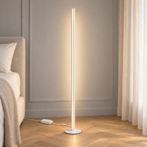 Ideal lux dorica piantana led 50w 3000k dimmerabile 190cm per soggiorno moderna bianca