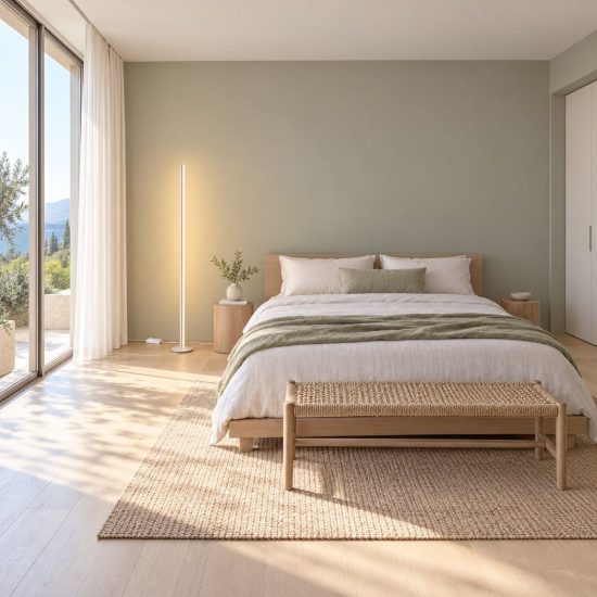 Ideal lux dorica piantana led 50w 3000k dimmerabile 190cm per soggiorno moderna bianca