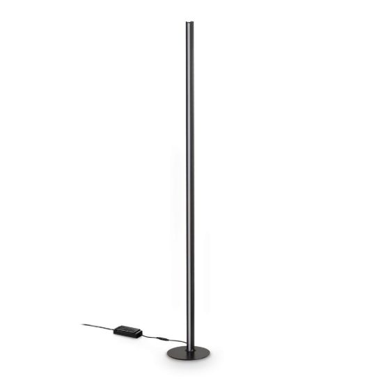 Ideal lux dorica piantana led 50w 3000k dimmerabile 190cm per soggiorno moderna nera