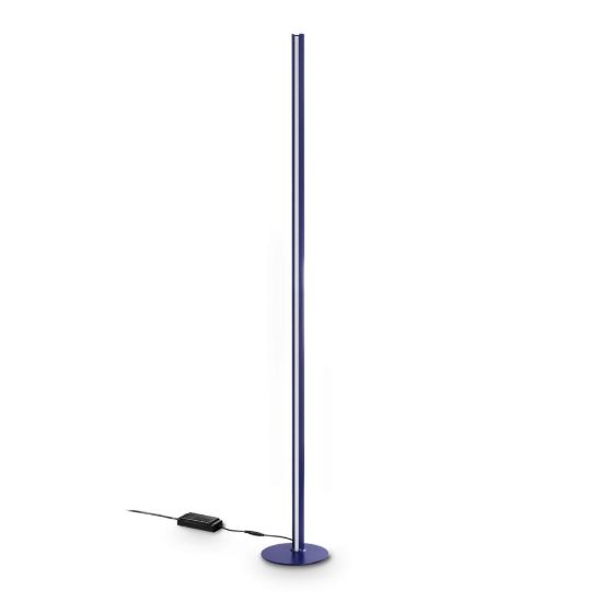 Ideal lux dorica lampada da terra led 50w 3000k dimmerabile 190cm per soggiorno moderna blu