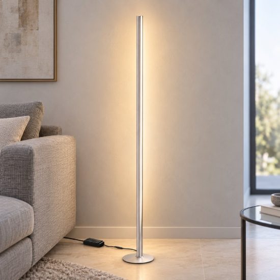 Ideal lux dorica piantana led 50w 3000k dimmerabile 190cm per soggiorno moderna acciaio