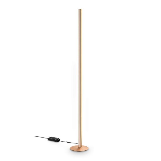 Ideal lux dorica piantana led 50w 3000k dimmerabile 190cm per soggiorno contemporanea rame