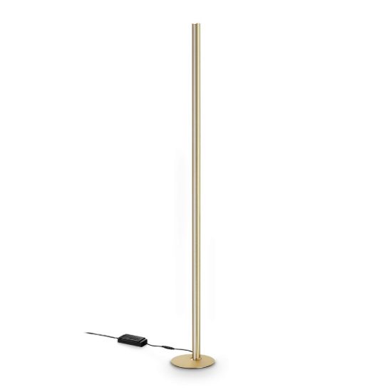 Ideal lux dorica lampada da terra led 50w 3000k dimmerabile 190cm per soggiorno contemporanea ottone