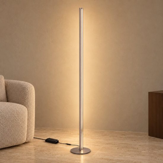 Ideal lux dorica piantana led 50w 3000k dimmerabile 190cm per soggiorno contemporanea bronzo