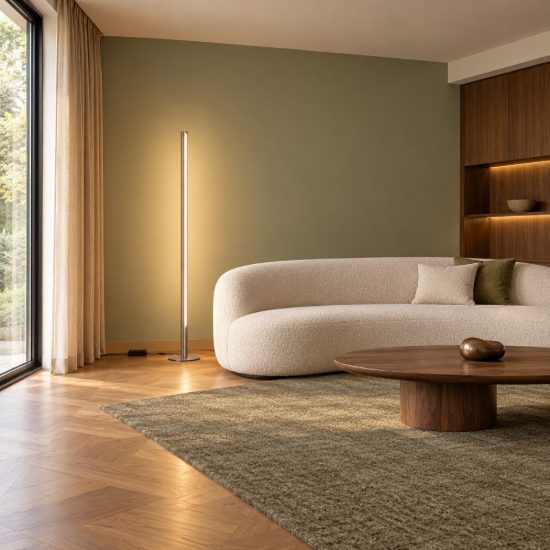 Ideal lux dorica piantana led 50w 3000k dimmerabile 190cm per soggiorno contemporanea bronzo