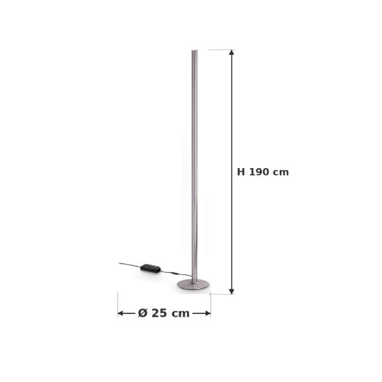Ideal lux dorica piantana led 50w 3000k dimmerabile 190cm per soggiorno contemporanea bronzo