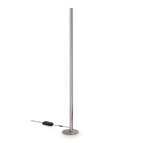 Ideal lux dorica lampada da terra led 50w 3000k dimmerabile 190cm per soggiorno moderna grigia