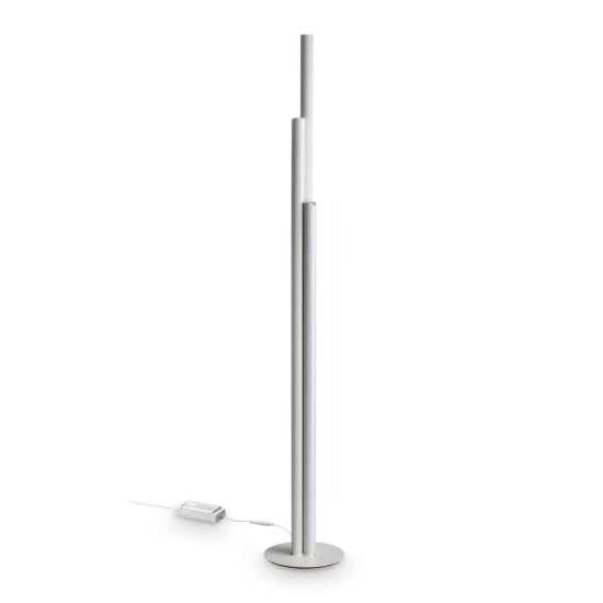 Ideal lux dorica lampada da terra led 66w 3000k dimmerabile 190cm per soggiorno moderna bianca