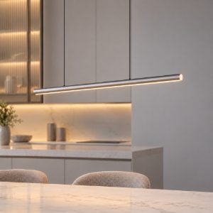 Ideal lux dorica lampadario a barra lineare led 35w 3000k dali 140cm per sala da pranzo grigio