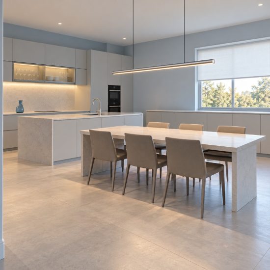 Ideal lux dorica lampadario a barra lineare led 35w 3000k dali 140cm per sala da pranzo grigio