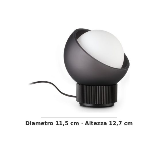 Ideal lux bloom abat-jour a sfera g9 12,7cm per comodino moderno nero