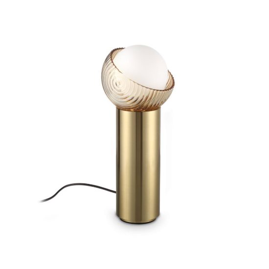 Ideal lux bloom abat-jour a sfera g9 27cm per comodino contemporaneo ottone