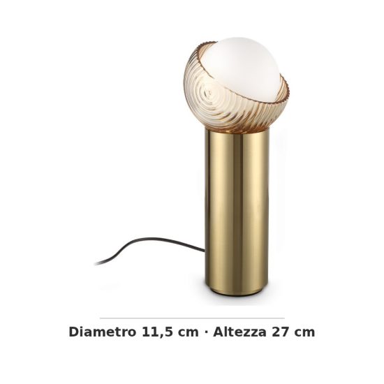Ideal lux bloom abat-jour a sfera g9 27cm per comodino contemporaneo ottone