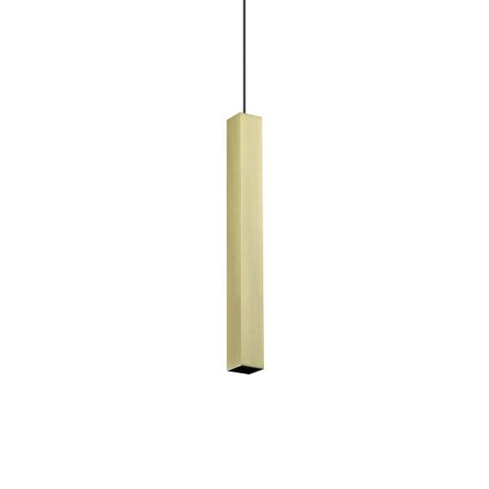 Ideal lux look lampada a sospensione a sezione quadrata 40cm ø4 per cucina ottone