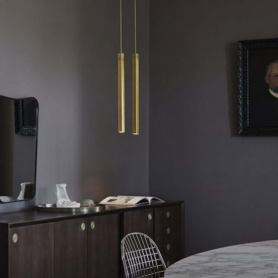 Ideal lux look lampada a sospensione a sezione quadrata 40cm ø4 per cucina ottone