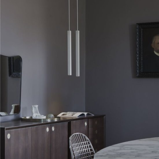 Ideal lux look lampada a sospensione a sezione quadrata 40cm per cucina bianca