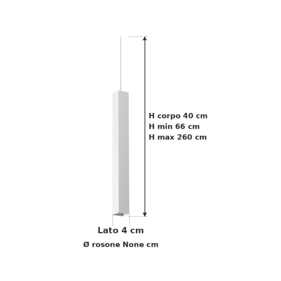 Ideal lux look lampada a sospensione a sezione quadrata 40cm per cucina bianca