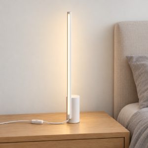 Ideal lux essence lampada da comodino lineare a sezione tonda led 12w 3000k 39,5cm bianca