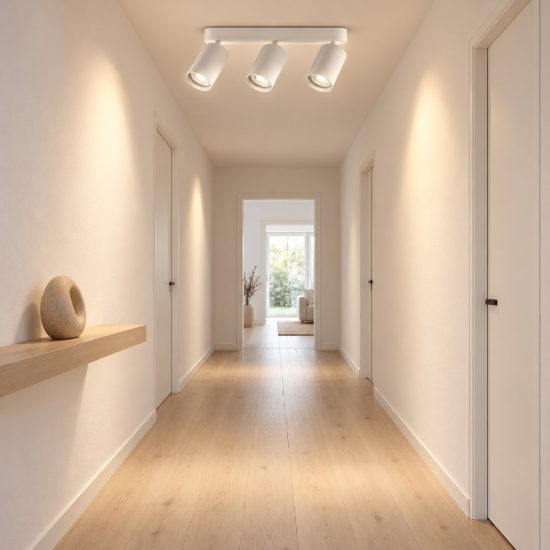 Ideal lux dynamite plafoniera lineare con 3 faretti cilindrici gu10 27,5cm bianca