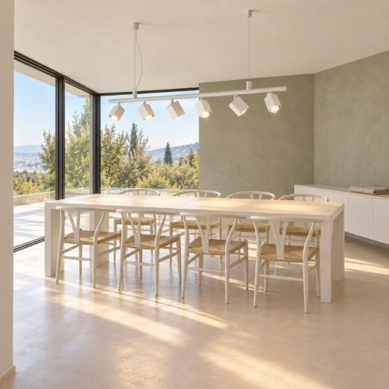 Ideal lux dynamite lampadario lineare con 6 faretti a sezione quadrata 115,5cm bianco