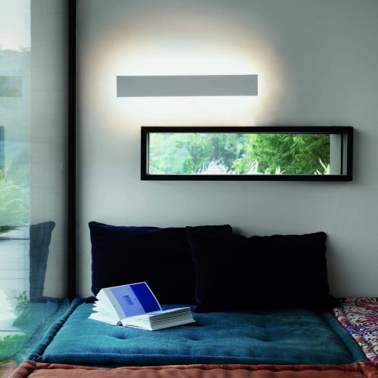 Ideal lux zig zag applique rettangolare led 23w 4000k 53cm per soggiorno moderna nera