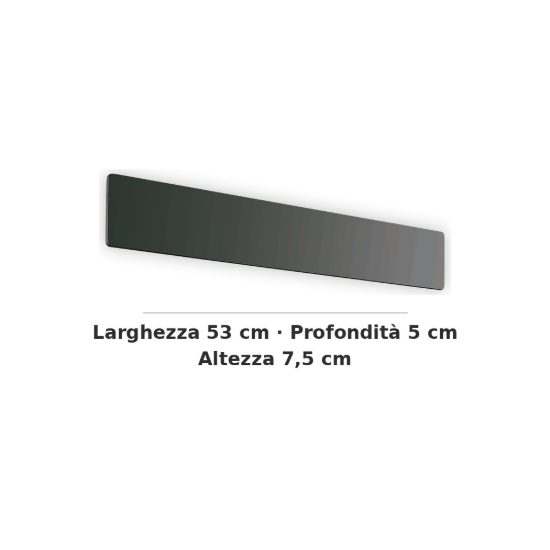 Ideal lux zig zag applique rettangolare led 23w 4000k 53cm per soggiorno moderna nera