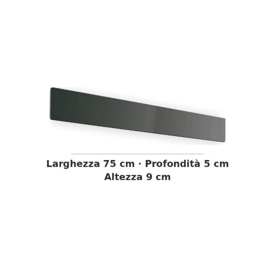 Ideal lux zig zag applique rettangolare led 30w 4000k 75cm per soggiorno moderna nera