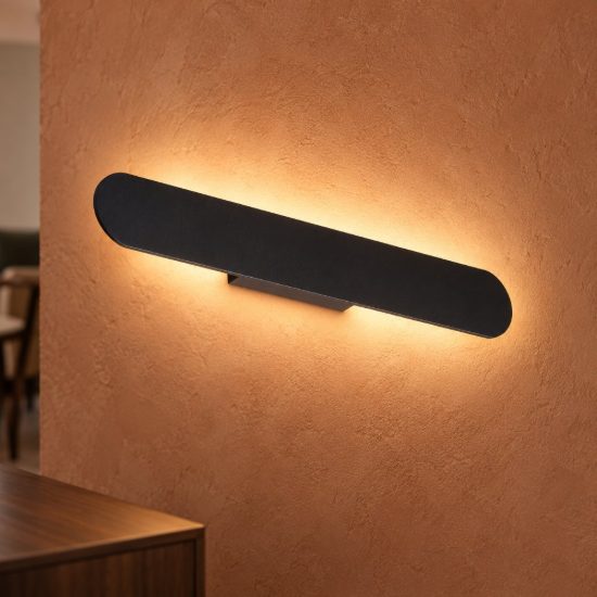 Ideal lux zig zag applique a bordi arrotondati led 30w 3000k 76cm per soggiorno moderna nera
