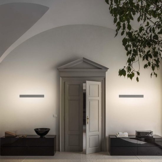 Ideal lux zig zag applique a bordi arrotondati led 30w 3000k 76cm per soggiorno ottone