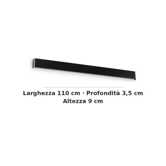 Ideal lux delta applique rettangolare 8 luci g9 110cm per soggiorno moderna nera