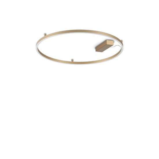 Ideal lux oracle slim plafoniera ad anello led 37w 3000k 70cm per camera da letto ottone