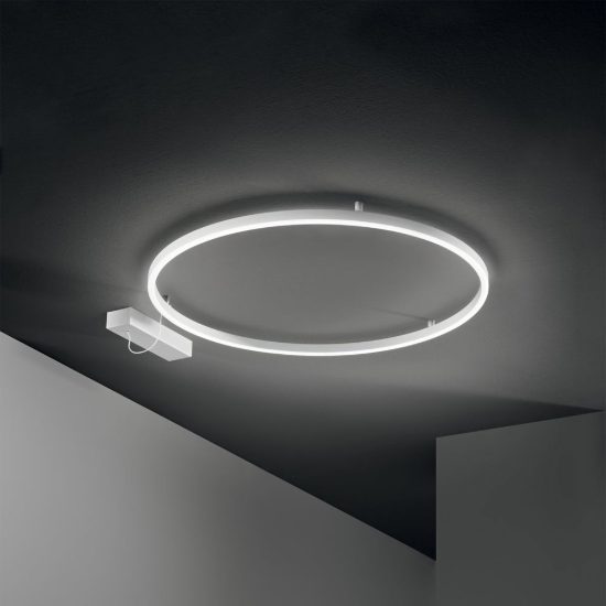 Ideal lux oracle slim plafoniera ad anello led 37w 3000k 70cm per camera da letto ottone