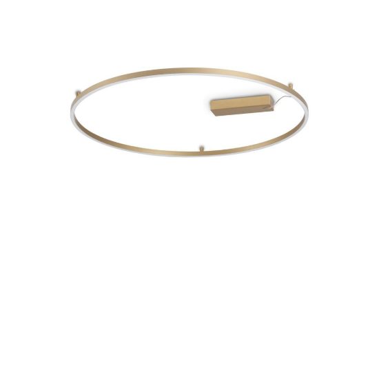 Ideal lux oracle slim plafoniera ad anello led 53w 3000k 90cm per camera da letto ottone