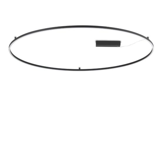 Ideal lux oracle slim plafoniera ad anello led 83w 3000k 150cm per soggiorno moderna nera