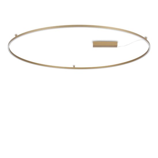 Ideal lux oracle slim plafoniera ad anello led 83w 3000k 150cm per soggiorno ottone