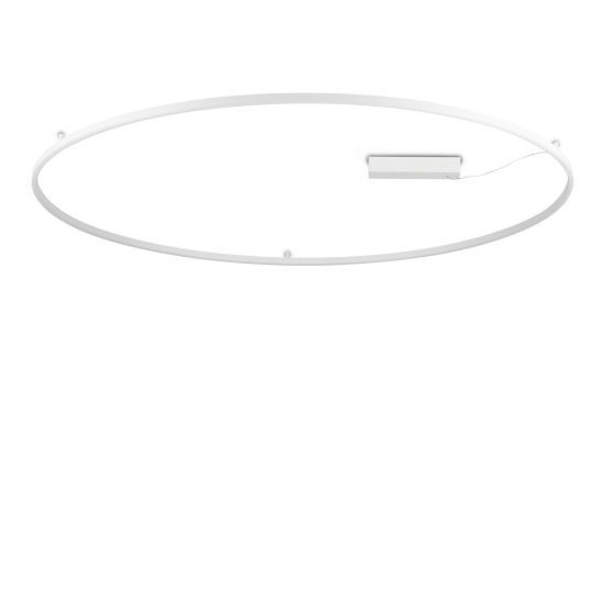 Ideal lux oracle slim plafoniera ad anello led 83w 3000k 150cm per soggiorno moderna bianca