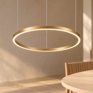 Ideal lux oracle slim lampadario ad anello led 29w 3000k 50cm per soggiorno ottone